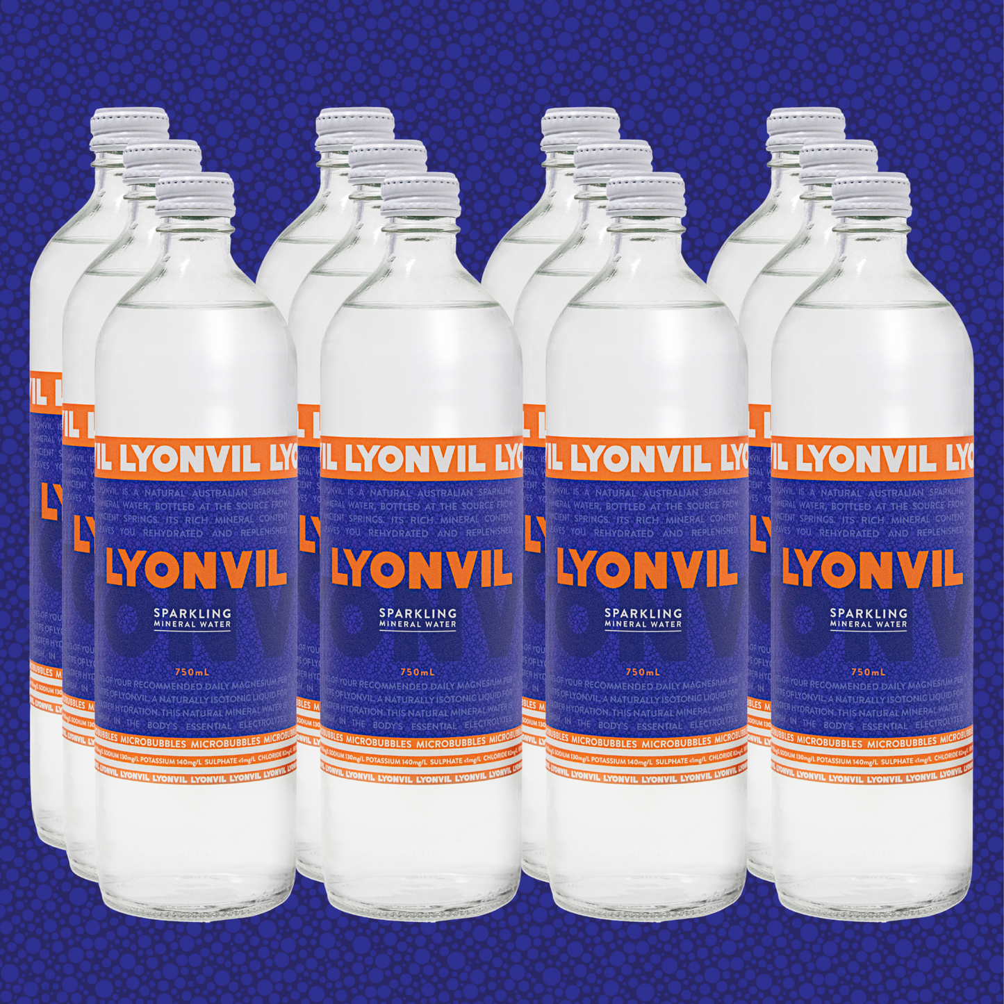 12 x 750mL Bottled Australian Sparkling Mineral Water